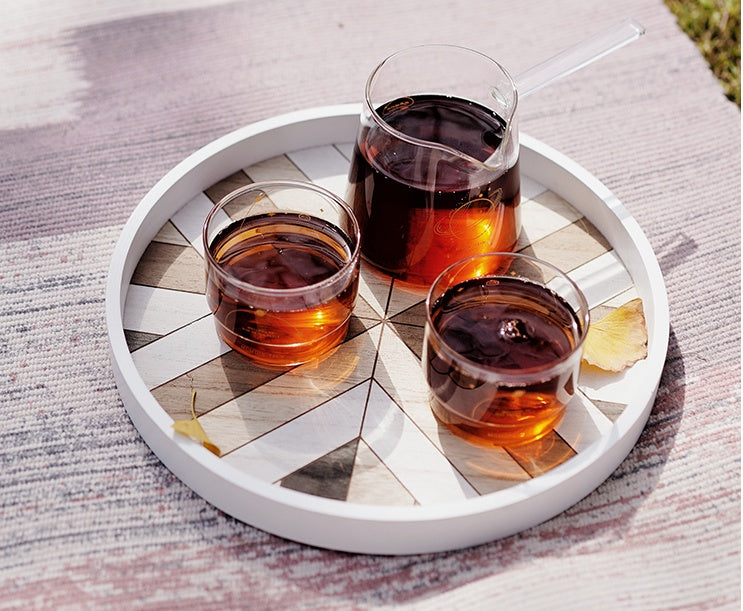 "Textured Serving Tray: Elegant Table Accessory for Dining and Kitchen"