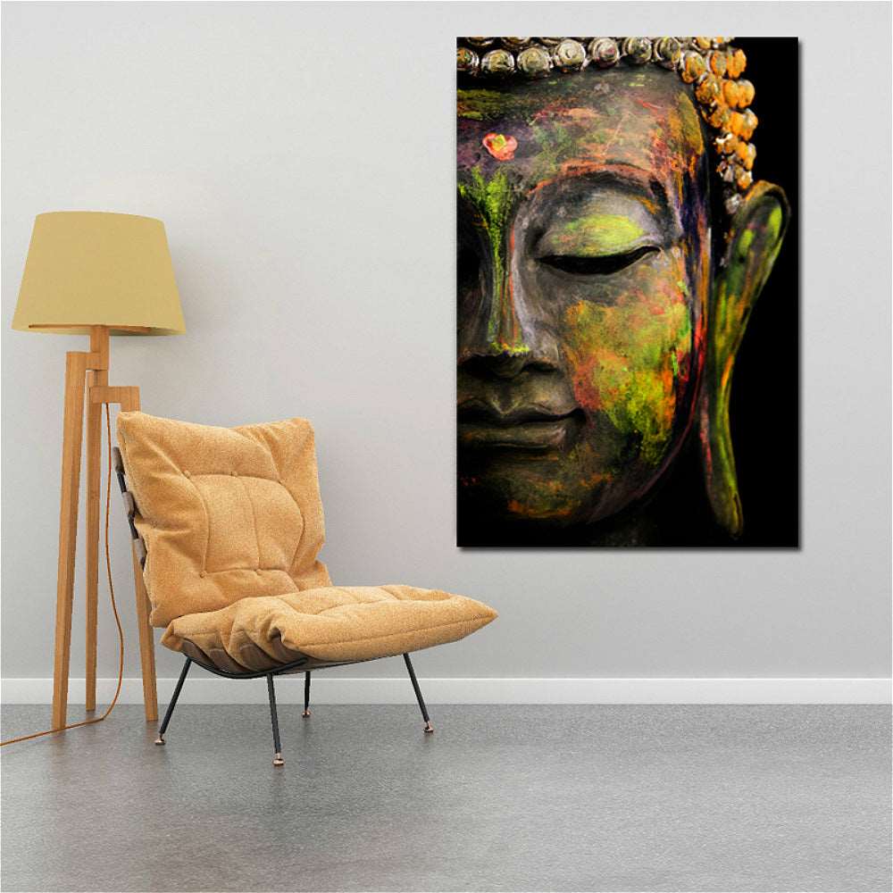 Galleria369-"Serenity in Art: Decorative Painting Featuring the Tranquil Face of Buddha"