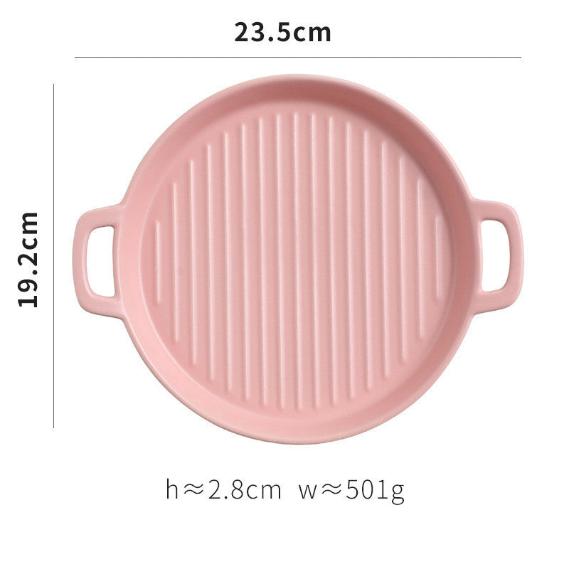 Ceramic Serving Plate with Handles - Versatile Design