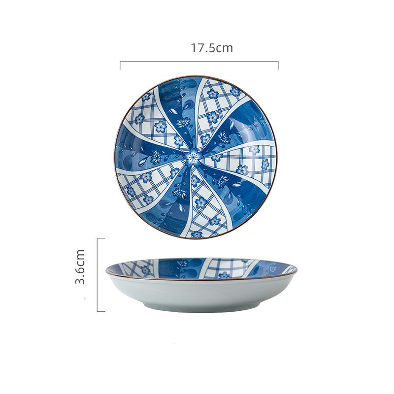 "Japanese-Style Ceramic Plates - Everyday Dining with Nature-Inspired Designs"