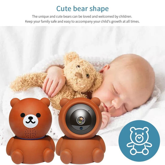 1080P WiFi IP Baby Monitor Camera with Auto Tracking and Night Vision in Teddy Bear Shape