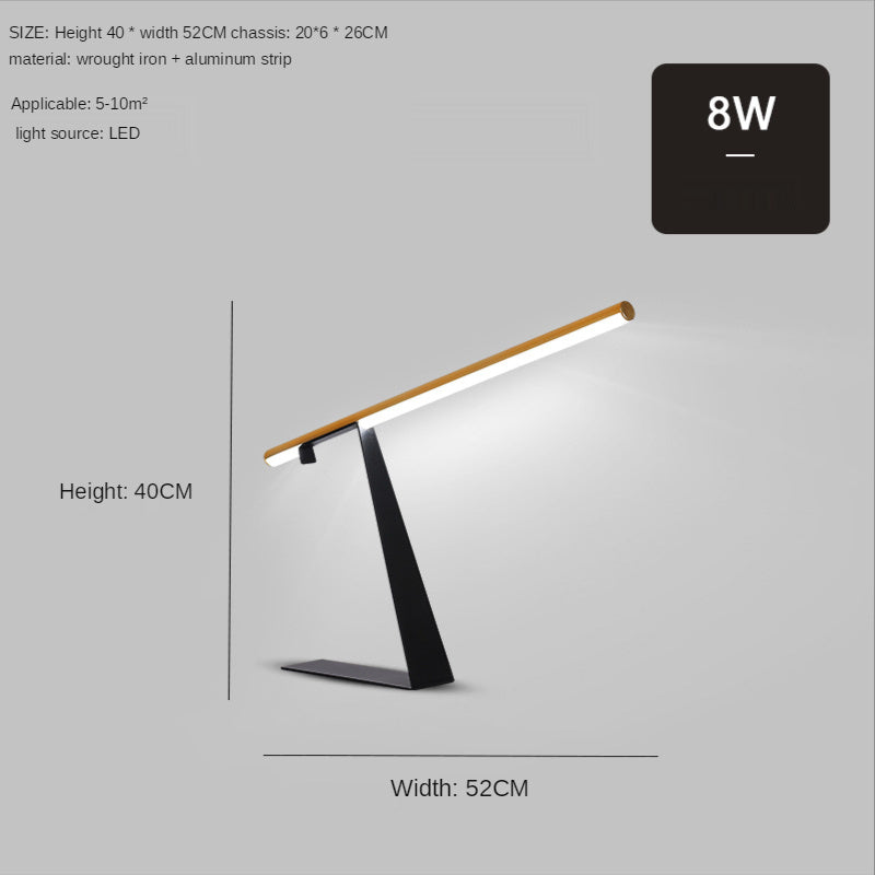 "Sleek and Modern Geometric Study Table Lamp with Extended Pole"
