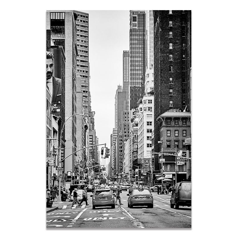 "Modern New York City Black and White Canvas Art Prints - Frameless Wall Art for Living Room Decor"