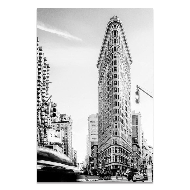 "Modern New York City Black and White Canvas Art Prints - Frameless Wall Art for Living Room Decor"