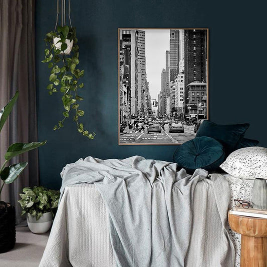 "Modern New York City Black and White Canvas Art Prints - Frameless Wall Art for Living Room Decor"