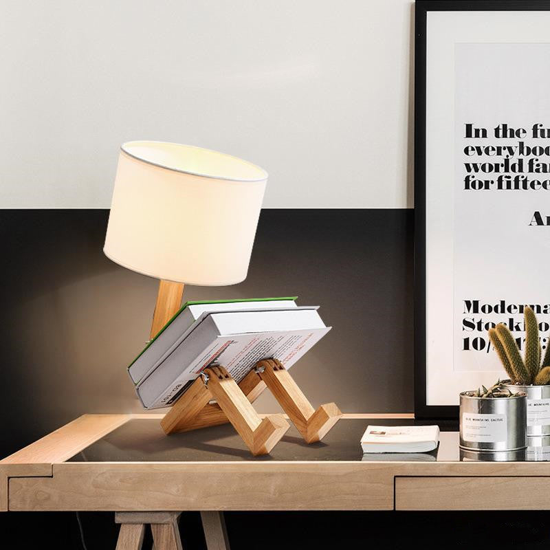 "Lámpara de escritorio nórdica moderna de madera"