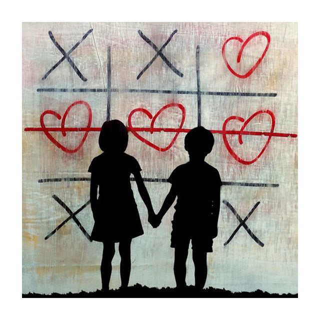 "Street Art Love Canvas Painting - 100x100 cm, impermeabile, graffiti, decorazione da parete per soggiorno"