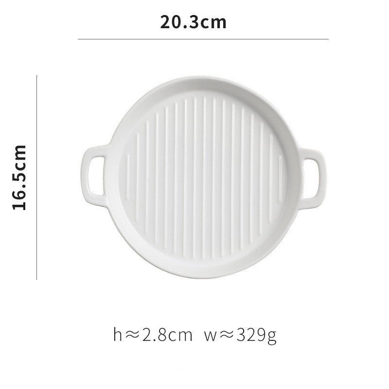 Ceramic Serving Plate with Handles - Versatile Design