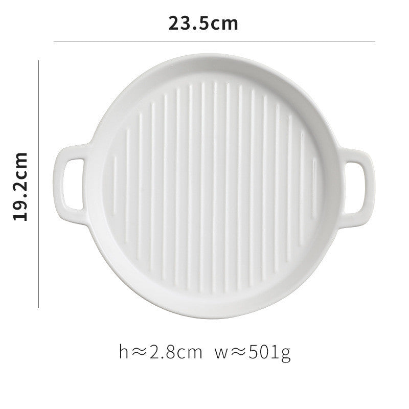 Ceramic Serving Plate with Handles - Versatile Design