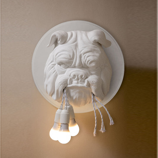 "Bulldog Head Wall Lamp"