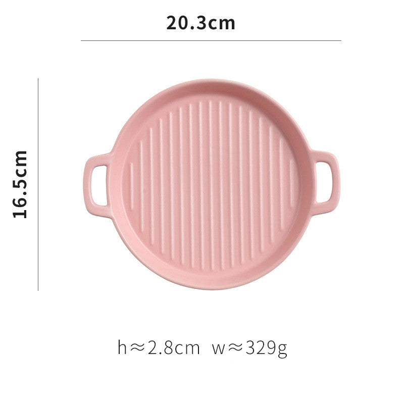 Ceramic Serving Plate with Handles - Versatile Design