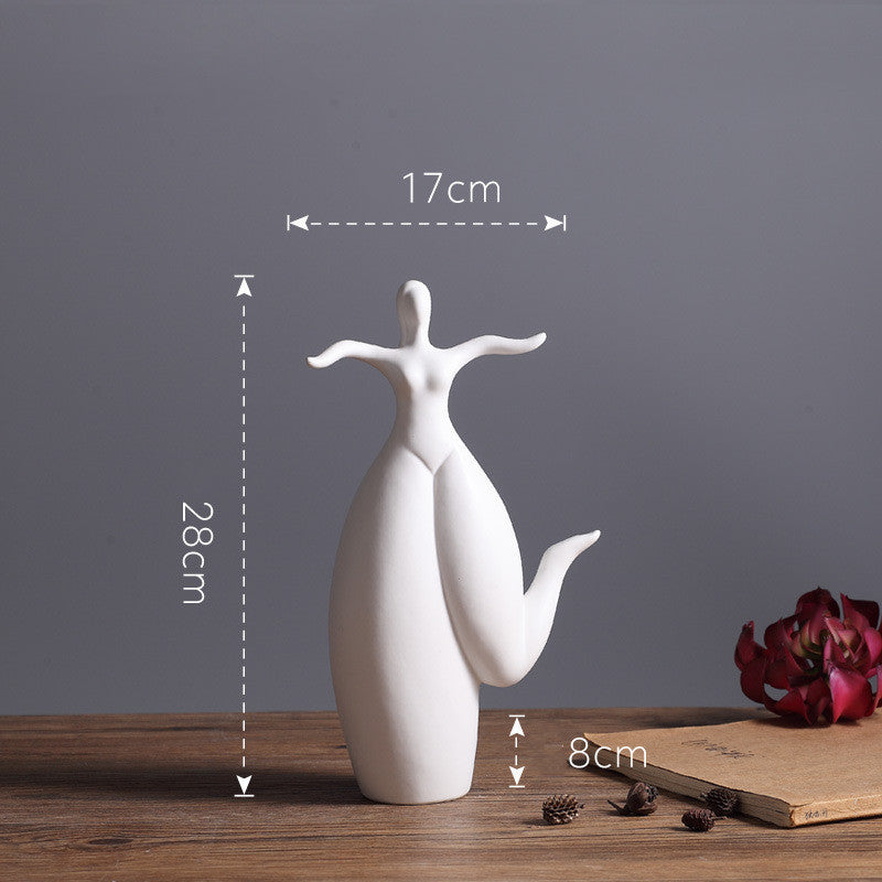 Modern Abstract "Fat Dancer" Porcelain Figurine - Creative Living Room Decoration