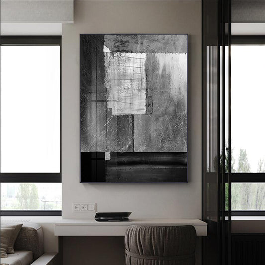 Scandinavian Abstract Gray Wall Art Canvas - Modern Design for Home Decor