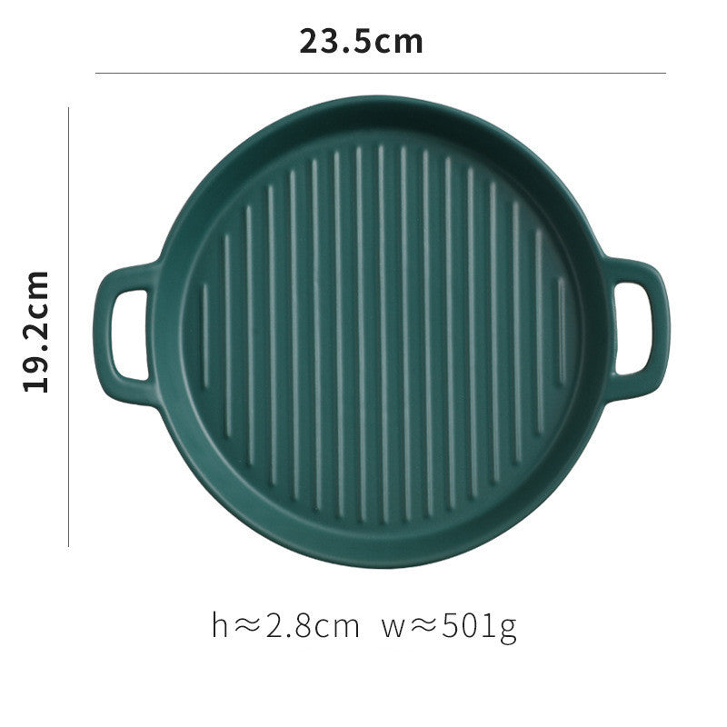 Ceramic Serving Plate with Handles - Versatile Design