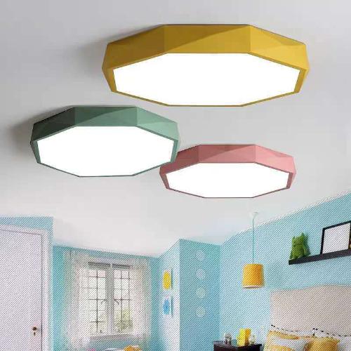 ED Ceiling Lamp, Modern Simple Style-Pastel Colors. Polygon Design