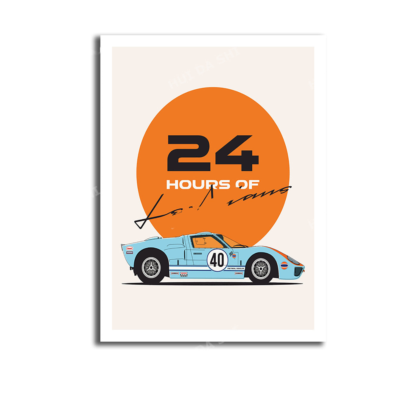 "24 tunnin Le Mans Canvas -juliste - Dynaaminen kilpakuvio"