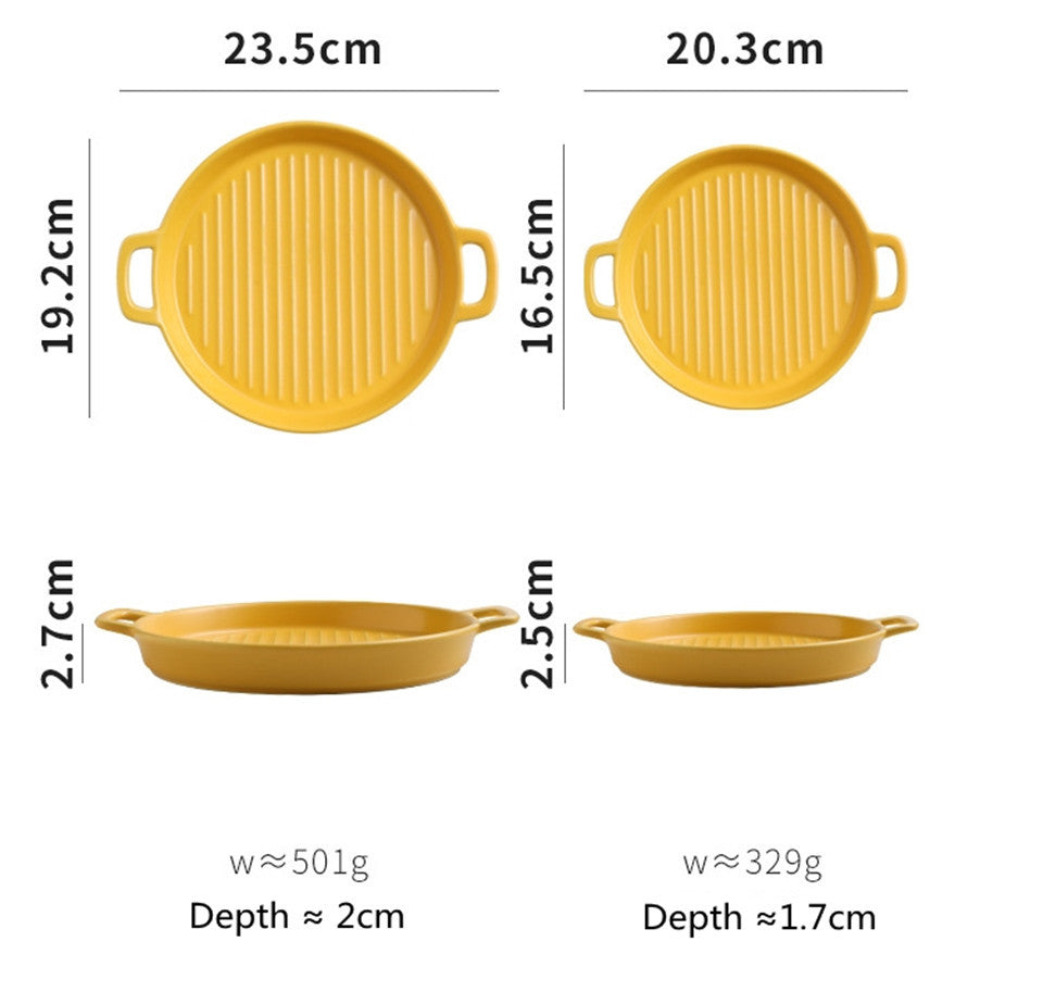 Ceramic Serving Plate with Handles - Versatile Design