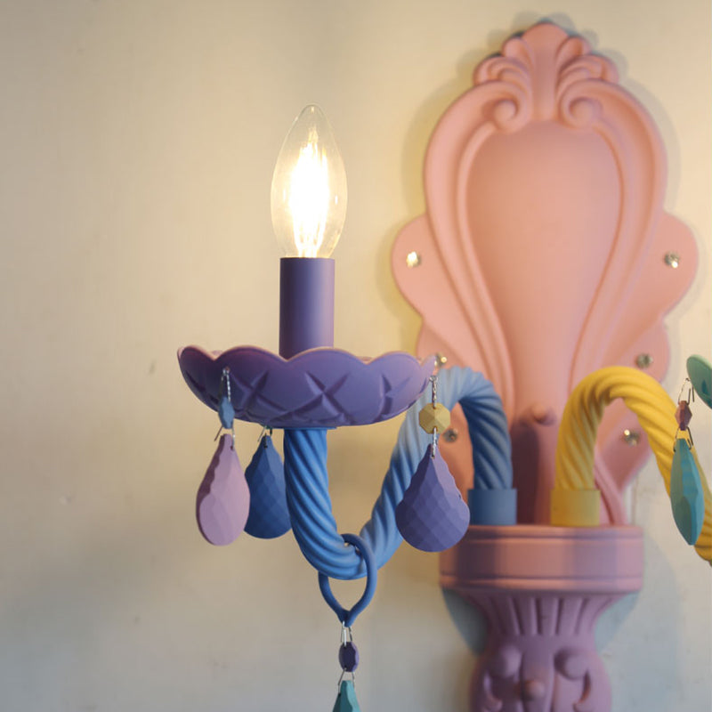 Lampada da parete style cristallo con colori pastello Macaron
