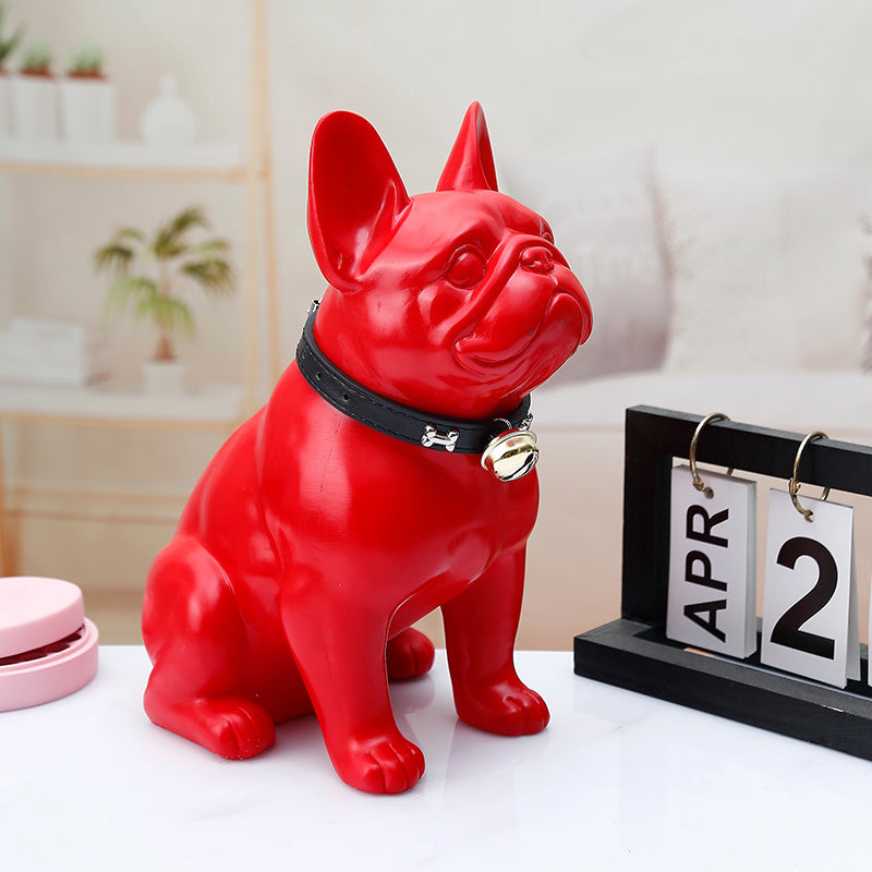 "Handmade French Bulldog Ornament - Black & Red Magic Bucket"