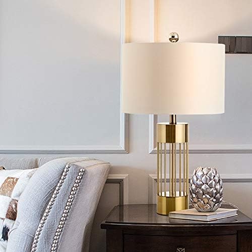 Modern Gold-Plated Metal Table Lamp with White Shade – Elegant and Luxurious