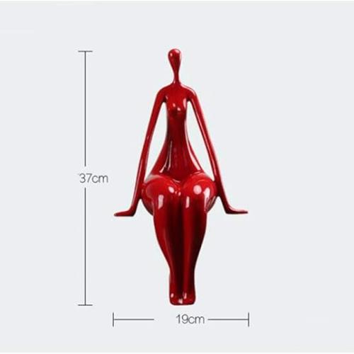 "Red Woman Statue: Modern and Provocative Art for Creative Decor"