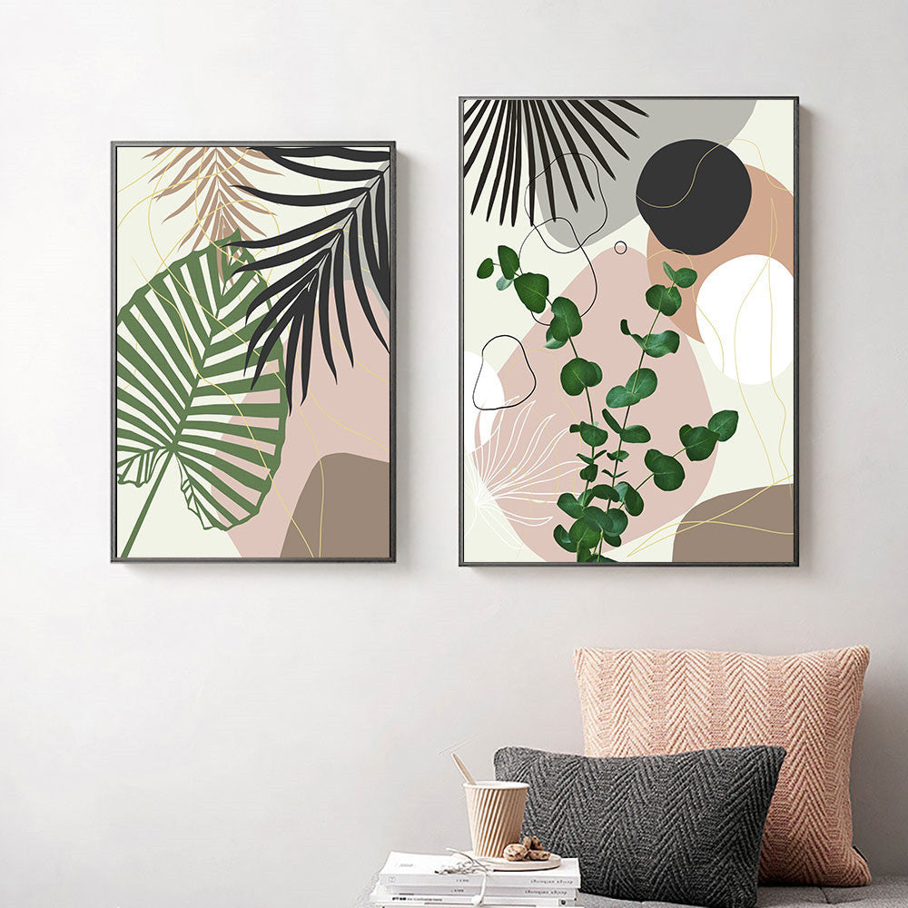 Tropical Plant Leaf Wall Art Canvas Painting - Nature's Vivid Charm