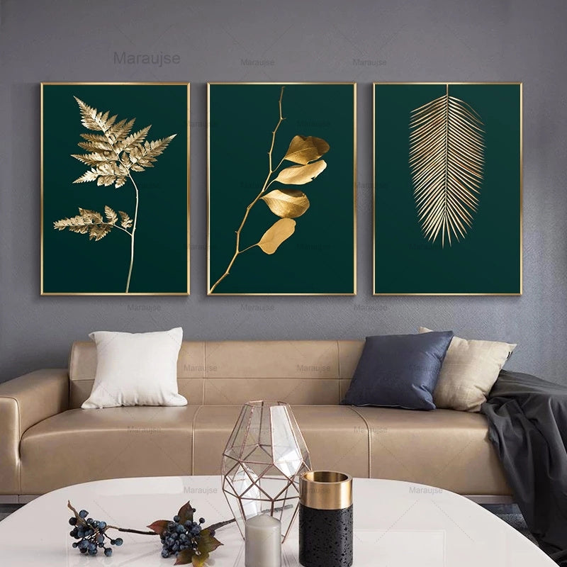 Leinwanddruck von GOLDEN LEAVES - Minimalistisches Design für die Inneneinrichtung