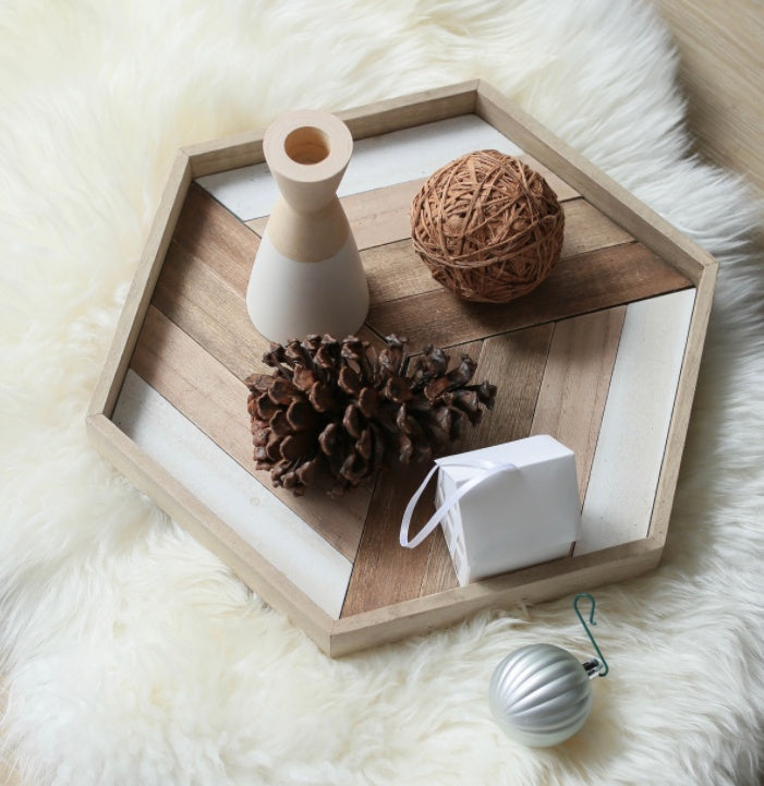 "Textured Serving Tray: Elegant Table Accessory for Dining and Kitchen"