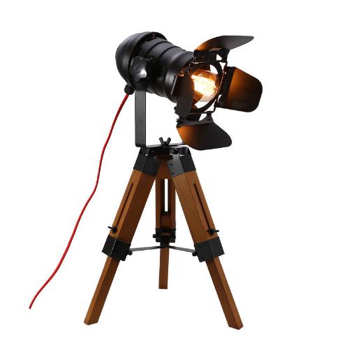 Cinematographer’s Retro Solid Wood Desk Lamp – Vintage Filmmaker’s Lighting