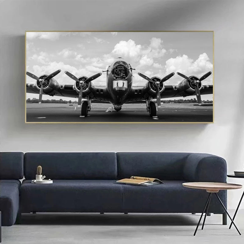 Vintage Airplane Print Poster Canvas Painting