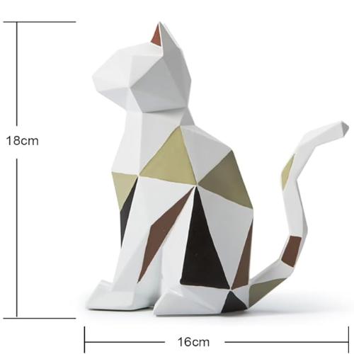 "Geometric Animal Sculptures | Modern Resin Rabbit and Cat Figurines for Home Decor"