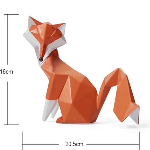 "Fox Statue in Resin: Elegant Animal Decor for Your Home"