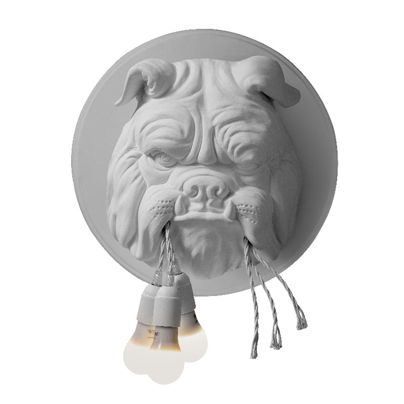 "Bulldog Head Wall Lamp"