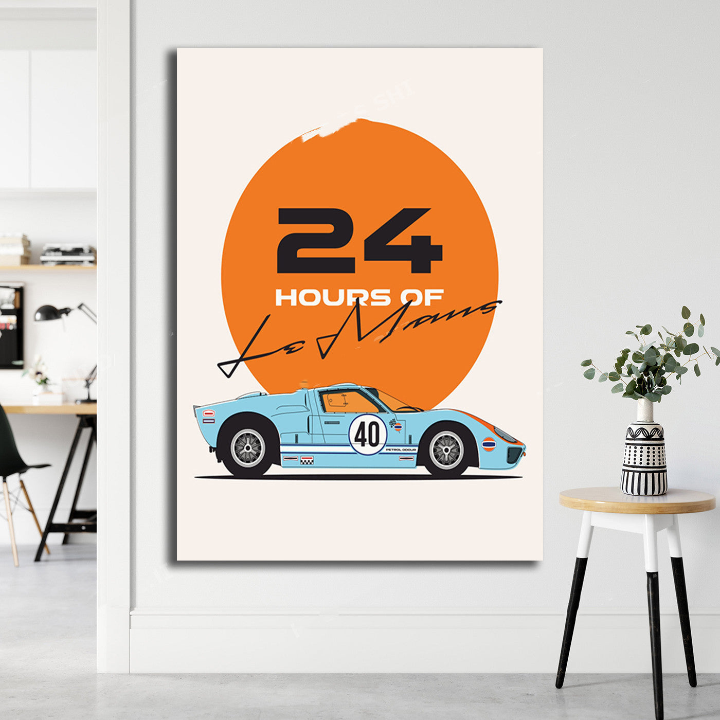 "24 tunnin Le Mans Canvas -juliste - Dynaaminen kilpakuvio"