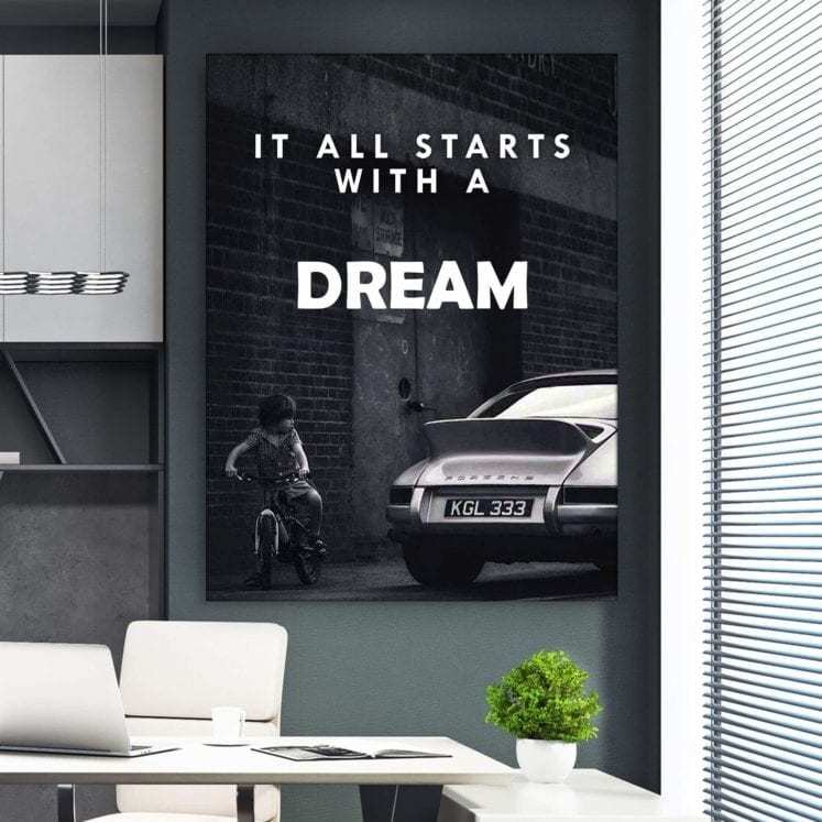 Canvas Print - Motivational Design "It All Starts with a Dream" - Modern Home Decor