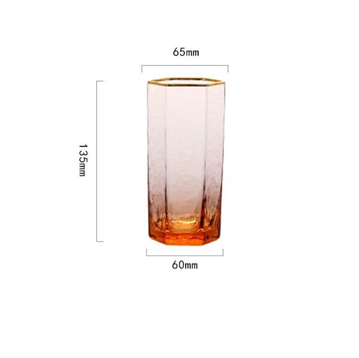 Elegant Amber Hexagonal Glasses