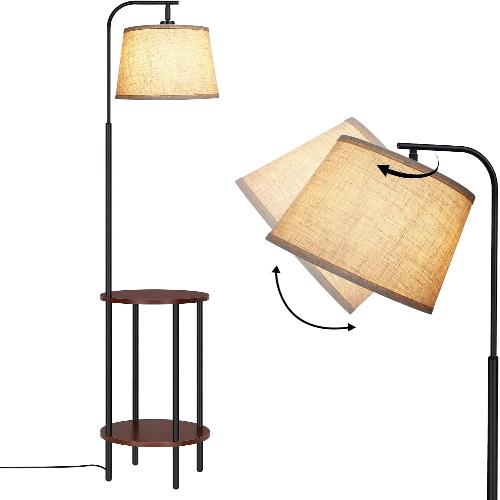 "DaQi Vertical Table Lamp with Side Table – Elegant Design and Functionality for Living Room and Bedroom"