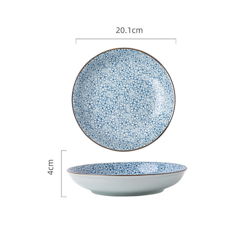 "Japanese-Style Ceramic Plates - Everyday Dining with Nature-Inspired Designs"