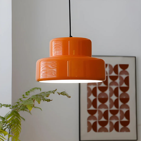 Danish Design Style Pendant Lamp – Mid-Century Elegance - Orange - lamp light