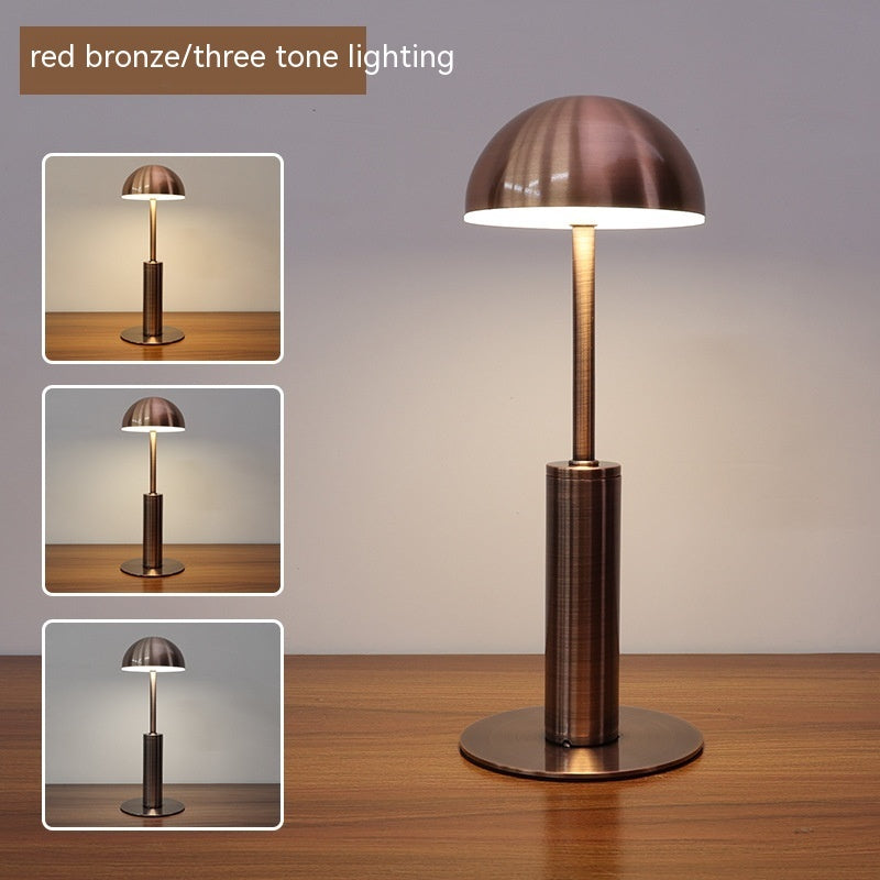 Rechargeable Mushroom-Shaped Table Lamp with 3-Color Dimming – Modern Outdoor Lighting