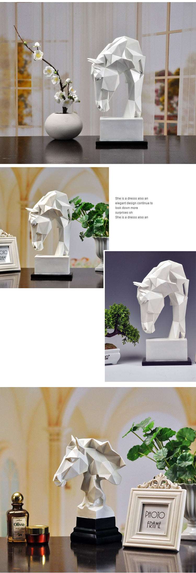 Galleria369-"Statues White Horse Head Statues"
