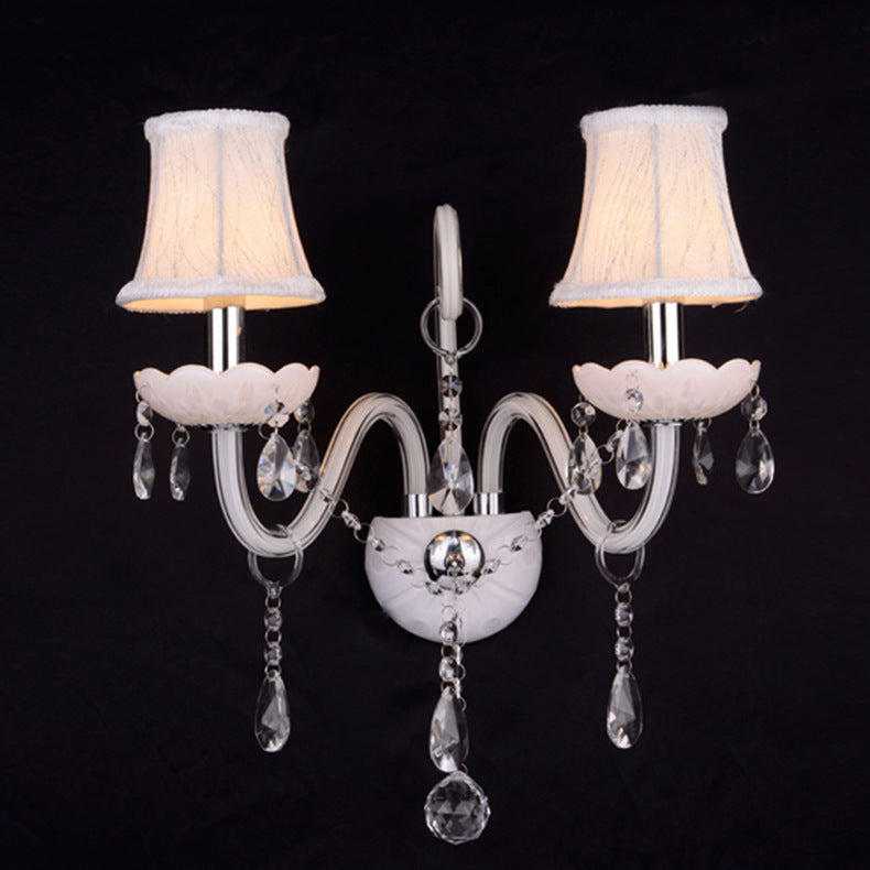 Elegante lampada da parete in cristallo europeo