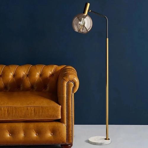 Donatella Modern Vintage Floor Lamp with Glass Sphere Shade - Elegant Reading Lamp for Living Room