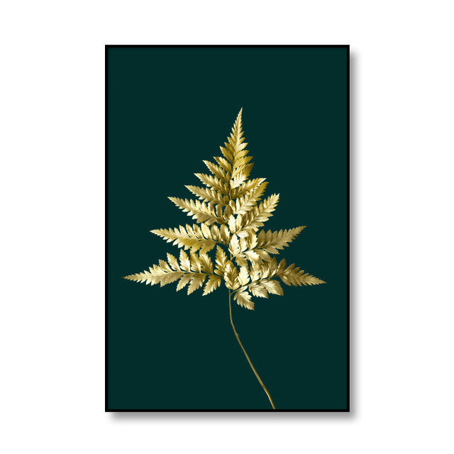 Leinwanddruck von GOLDEN LEAVES - Minimalistisches Design für die Inneneinrichtung