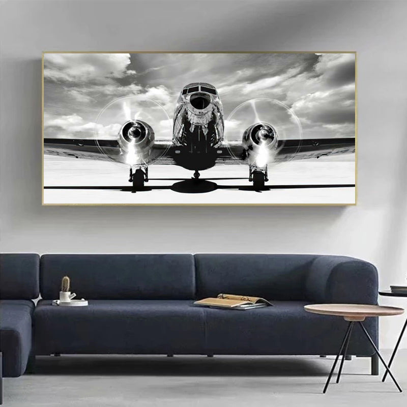 Vintage Airplane Print Poster Canvas Painting