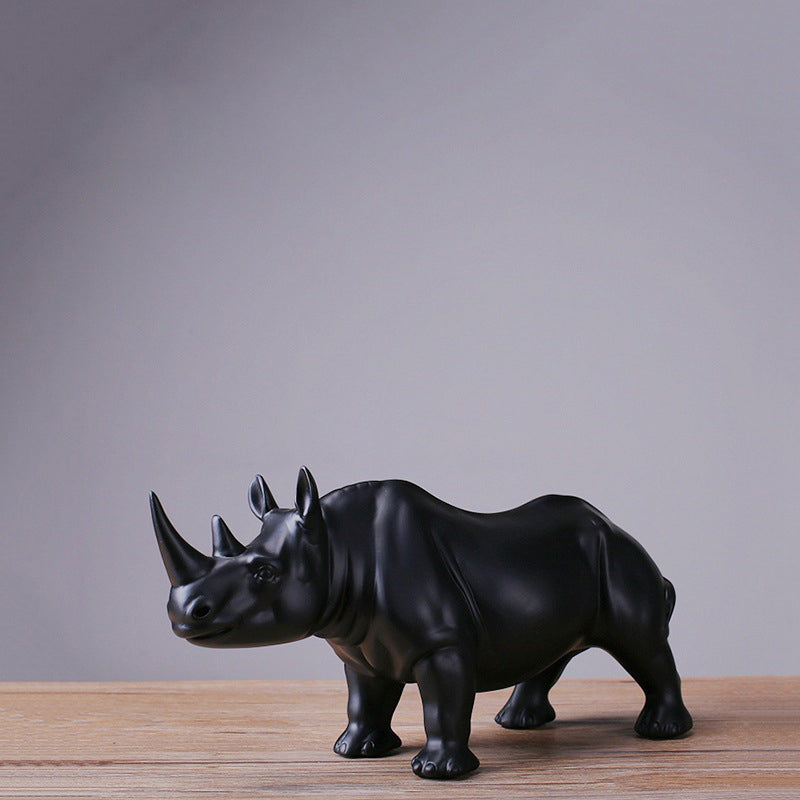 "Statue Black  Rhino  "