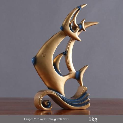 Home Creative Living Room Decorations - Resin Fish Figures for Modern Decor Creative Living Room Decorations