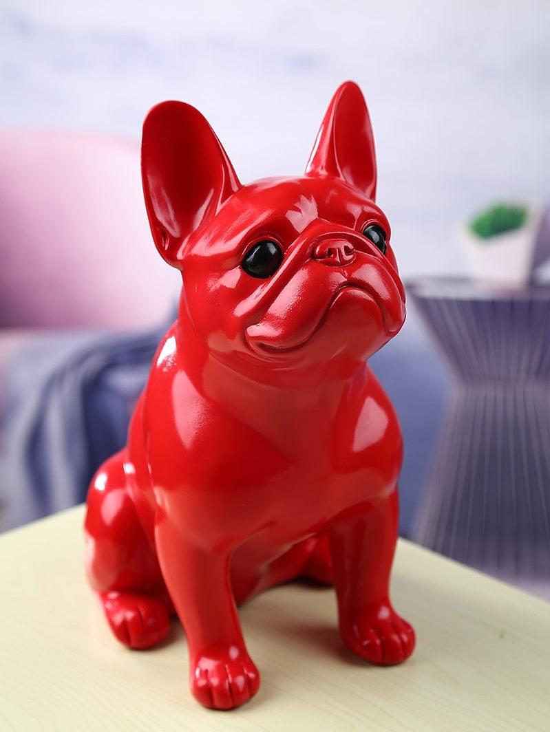 "Handmade French Bulldog Ornament - Black & Red Magic Bucket"