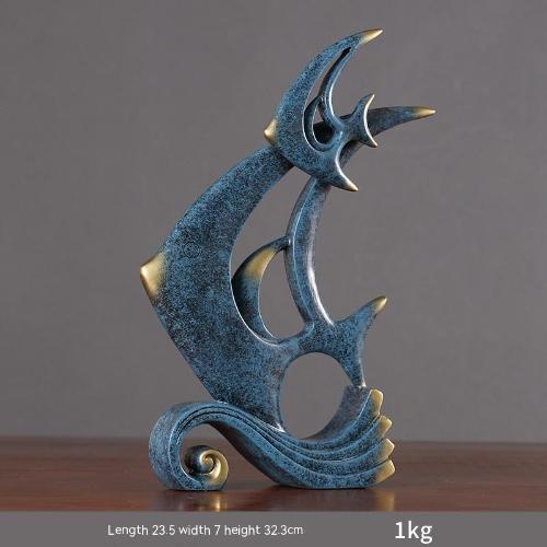 Home Creative Living Room Decorations - Resin Fish Figures for Modern Decor Creative Living Room Decorations