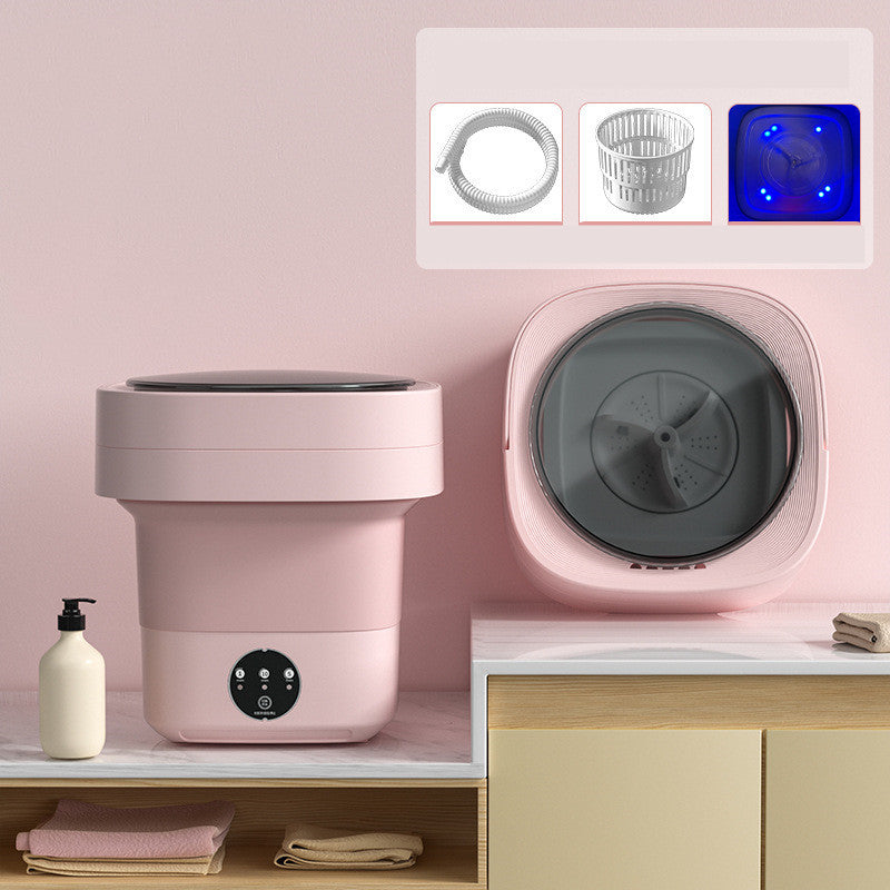 Compact Portable Washing Machine with Folding Design